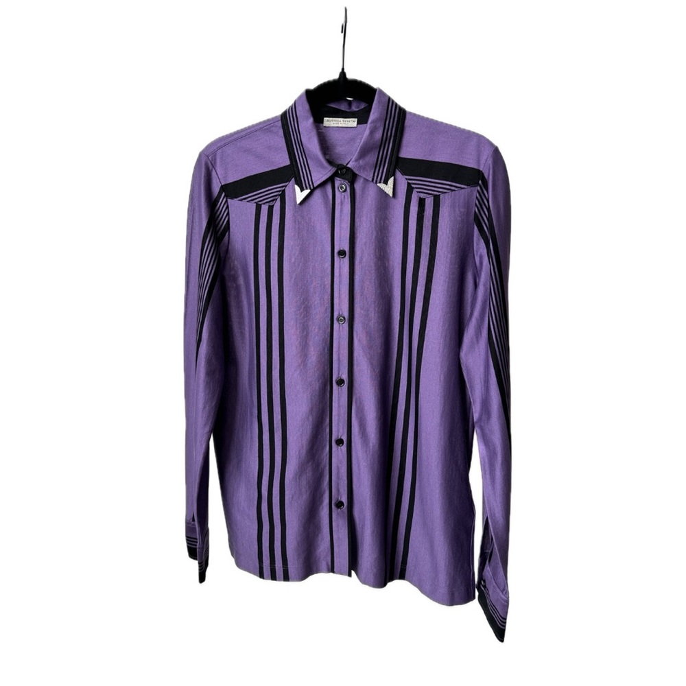 BOTTEGA VENETA WESTERN STRIPED BUTTON DOWN Designer Shirt Size-42, Womens S/M